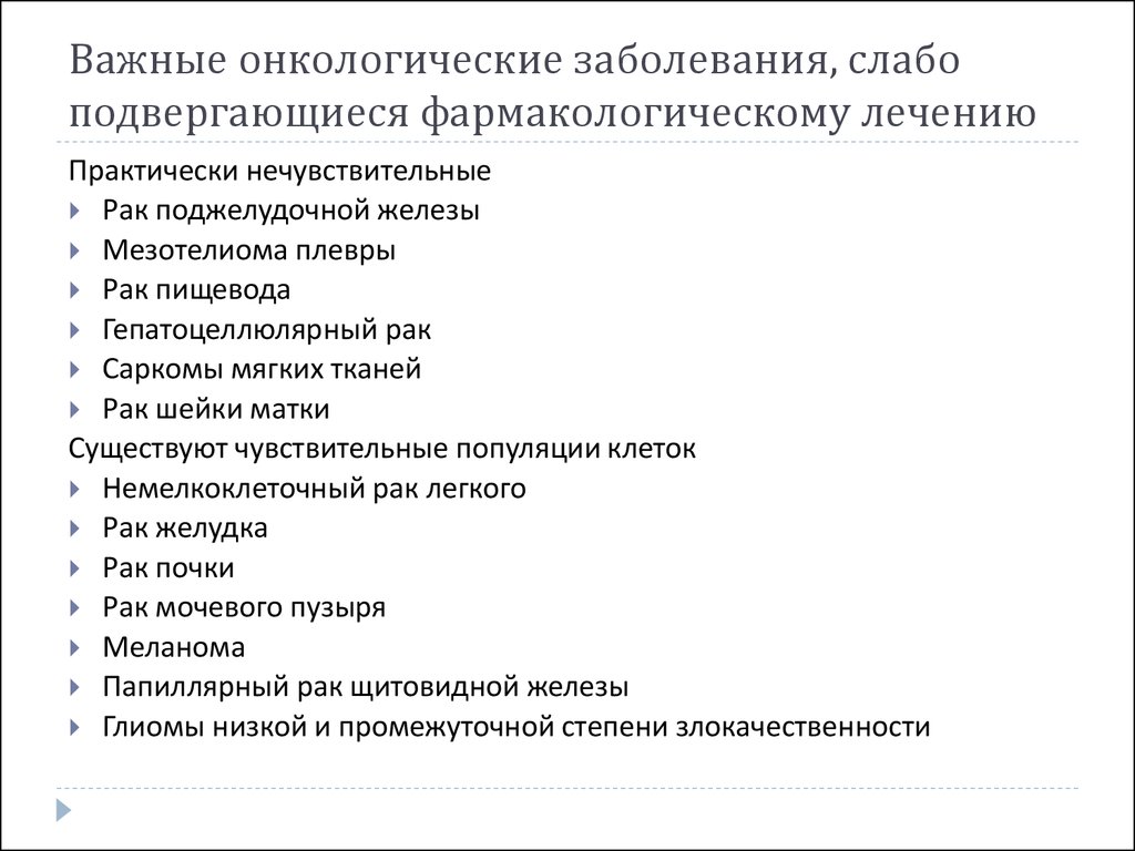 Диагнозы в онкологическом отделении