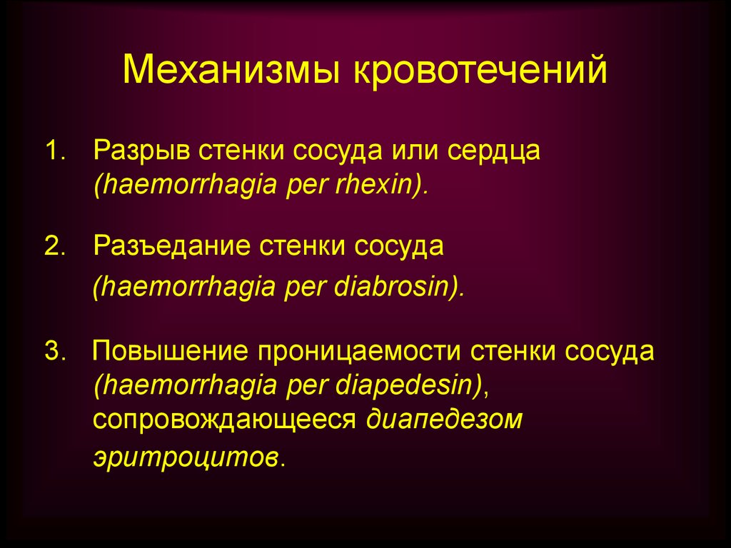 Кровотечение в полость