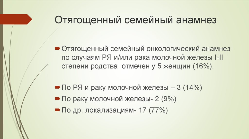 Семейный анамнез. Отягощенный семейный анамнез. Семейный онкологический анамнез. Отягощенный онкологический анамнез. Оттягоченный анклонамнез.