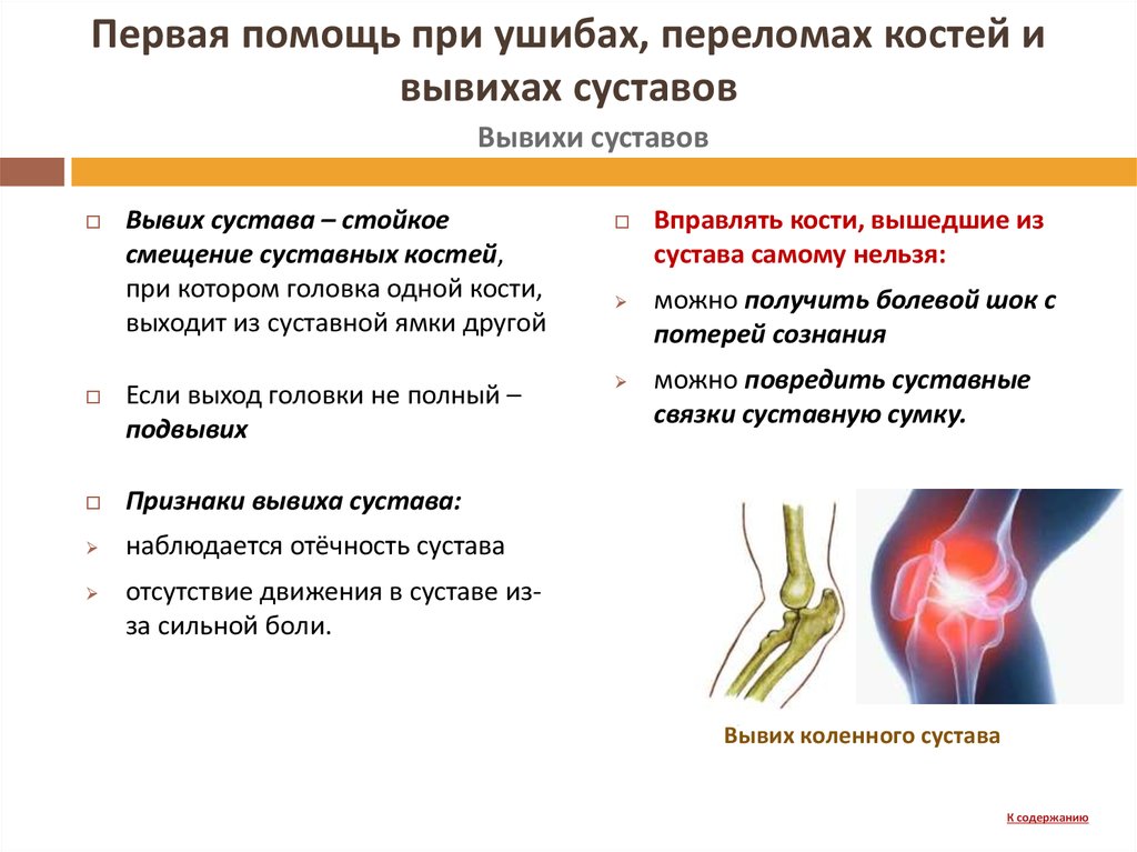 Презентация по теме первая помощь при ушибах переломах костей и вывихах суставов 8 класс