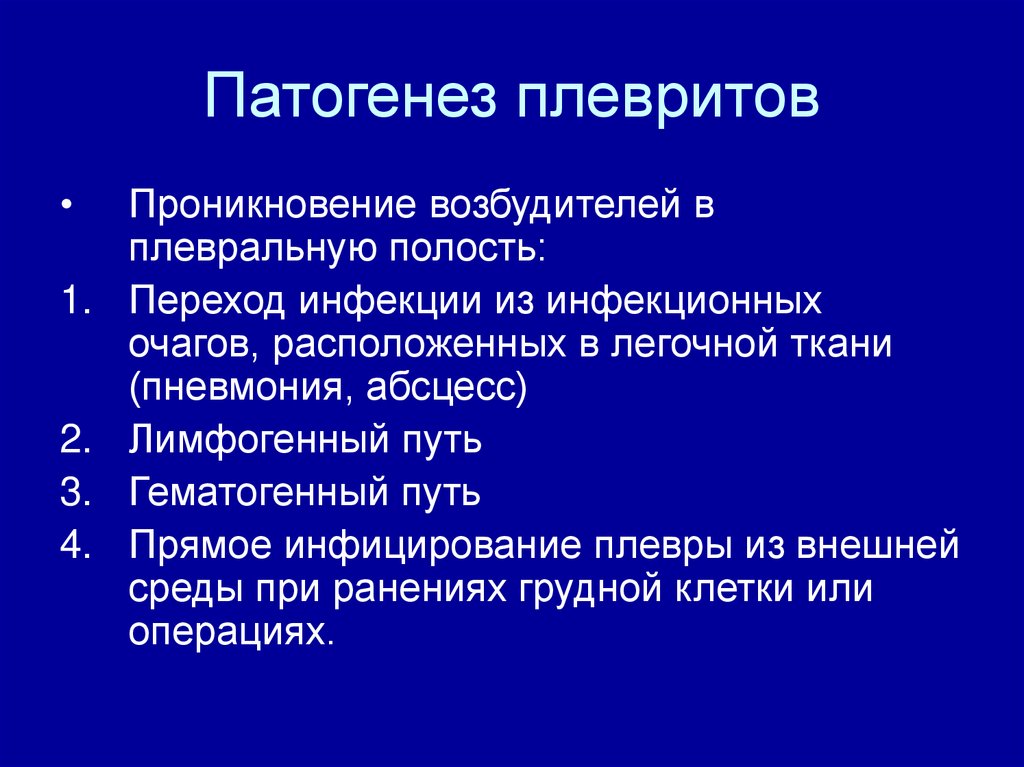 План обследования при экссудативном плеврите