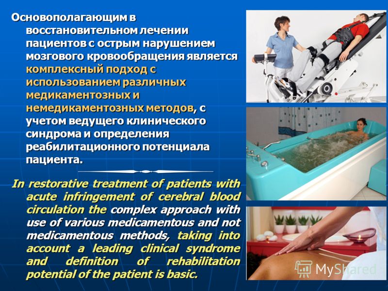 Современные методы лечения. Индивидуальная программа реабилитации пациентов с ОНМК. Комплексной терапии нарушений мозгового кровообращения. Положение пациента с нарушением кровообращения. Физиотерапия ОНМК.