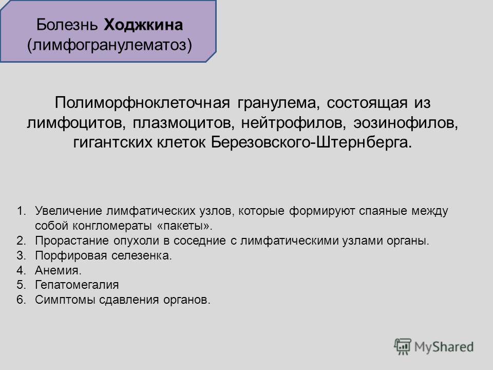 Болезнь ходжкина. «Порфировая» селезенка Ходжкина. Порфировая селезенка это симптомы заболевания.