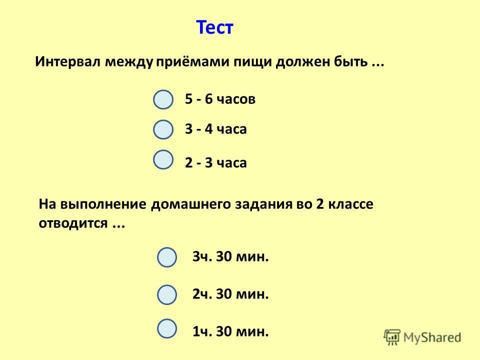 Интервалы между приемами пищи должны составлять