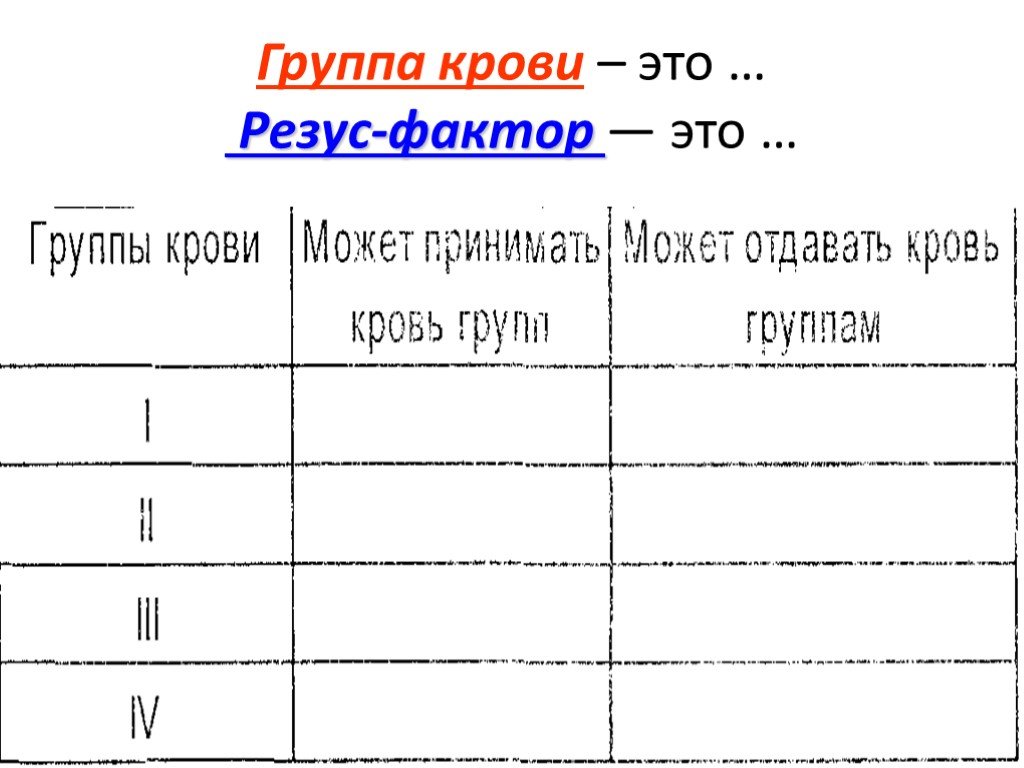 Группа крови медицинская карта