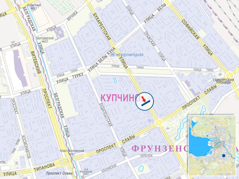 Купчино карта спб