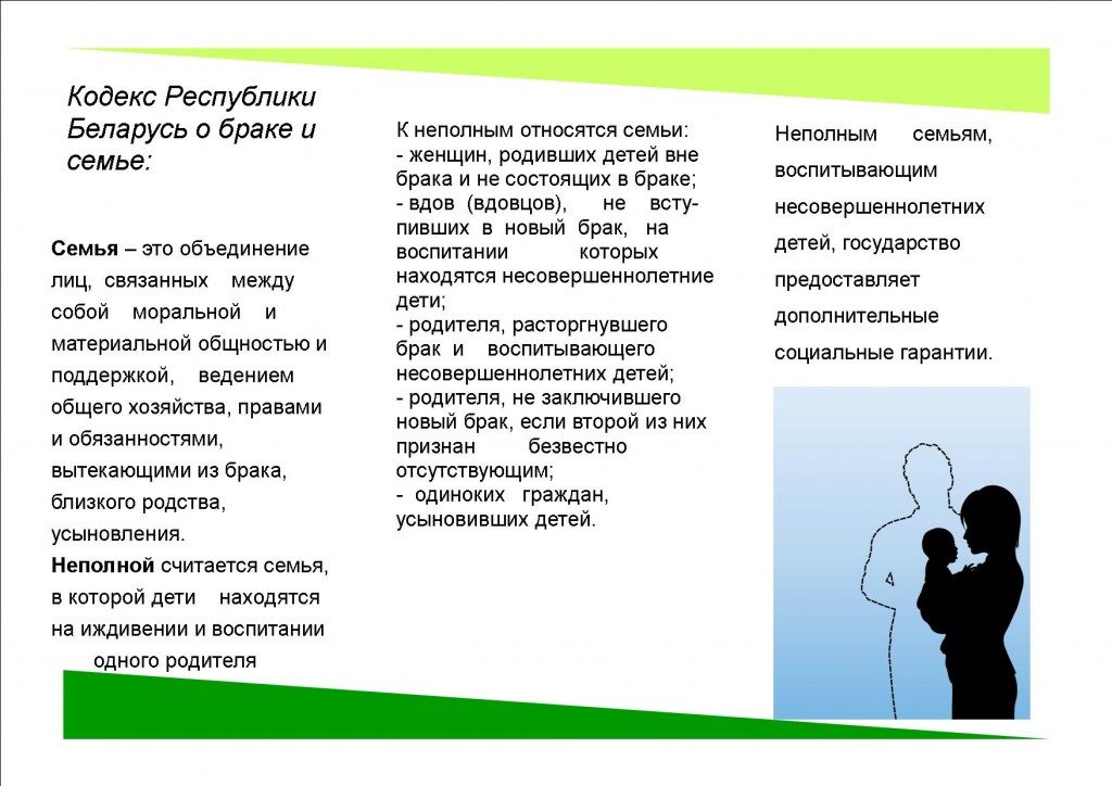 Брак рб. Буклет брак и семья. Ребенок в неполной семье буклет.