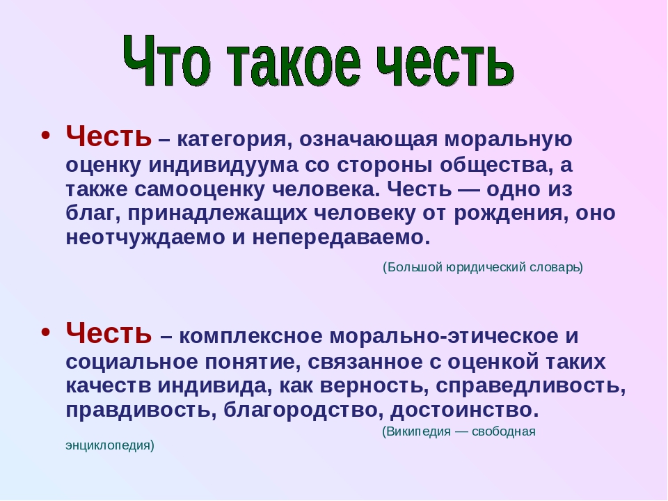 Честь и достоинство презентация по орксэ 4 класс