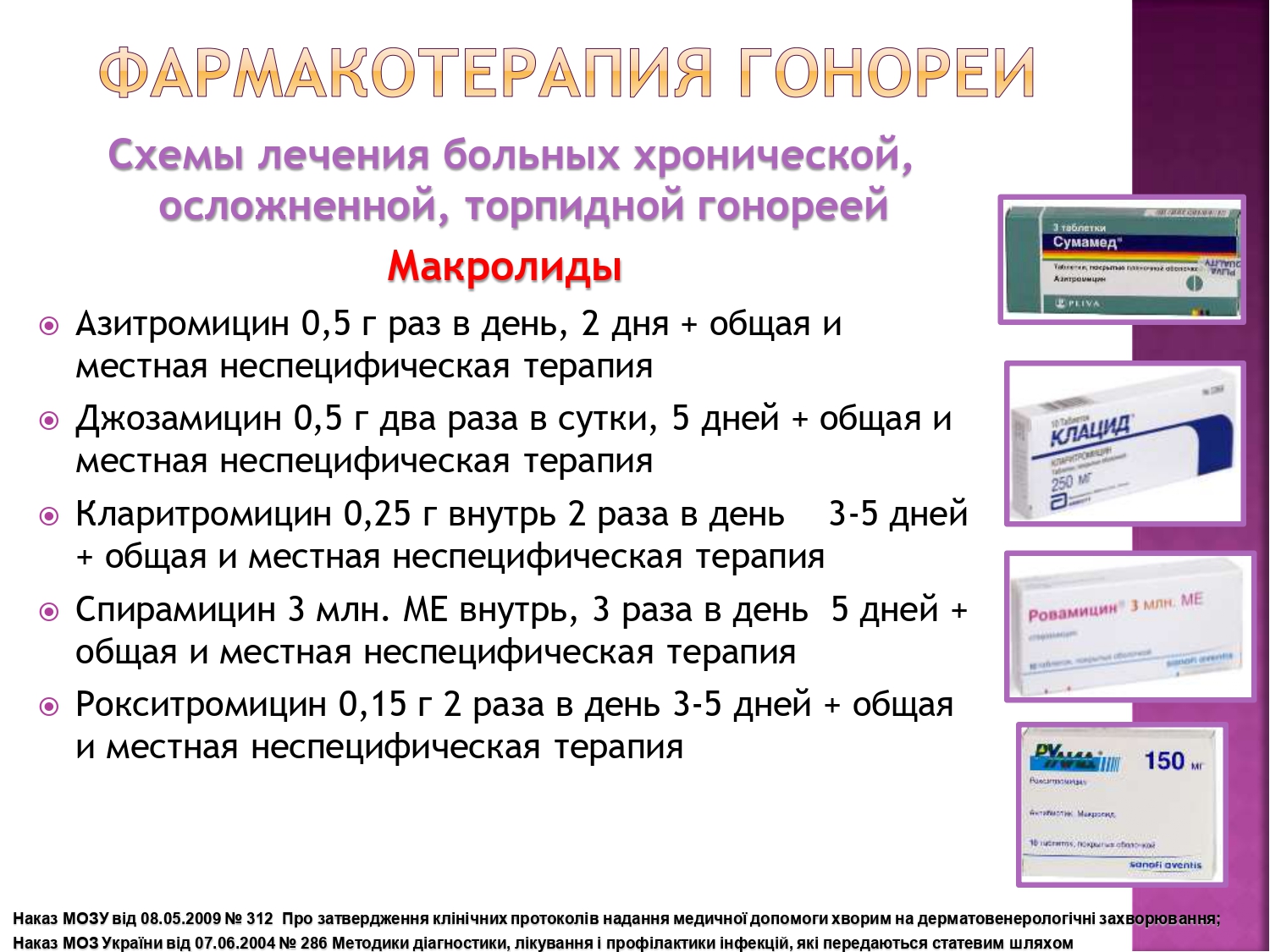 Лечение хронической гонореи у мужчин препараты схема